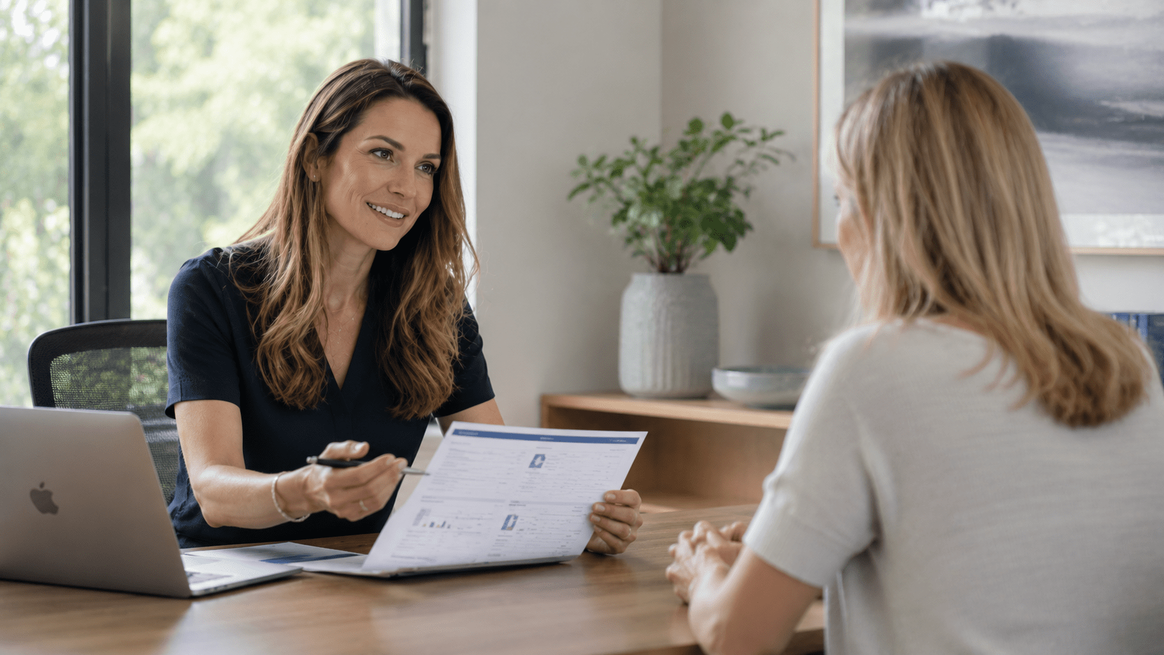 Practitioner reviewing results with a patient